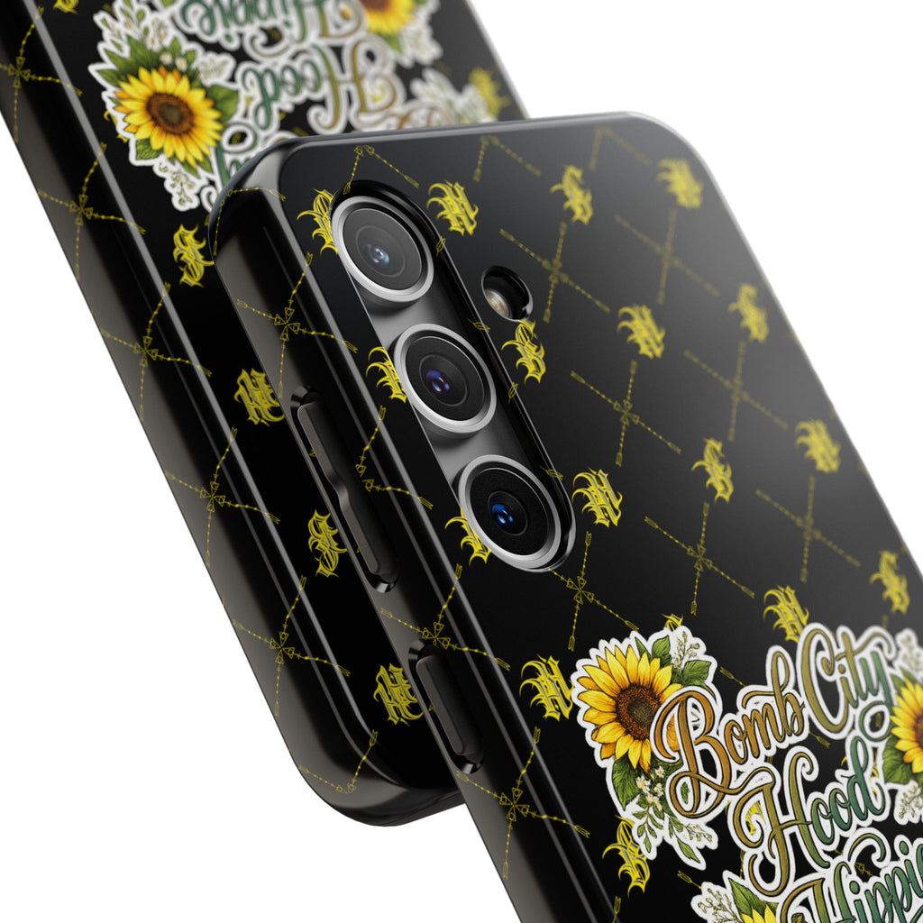 Tough Phone Case — "Bomb City Hood Hippie" Sunflower Protective Phone Cover