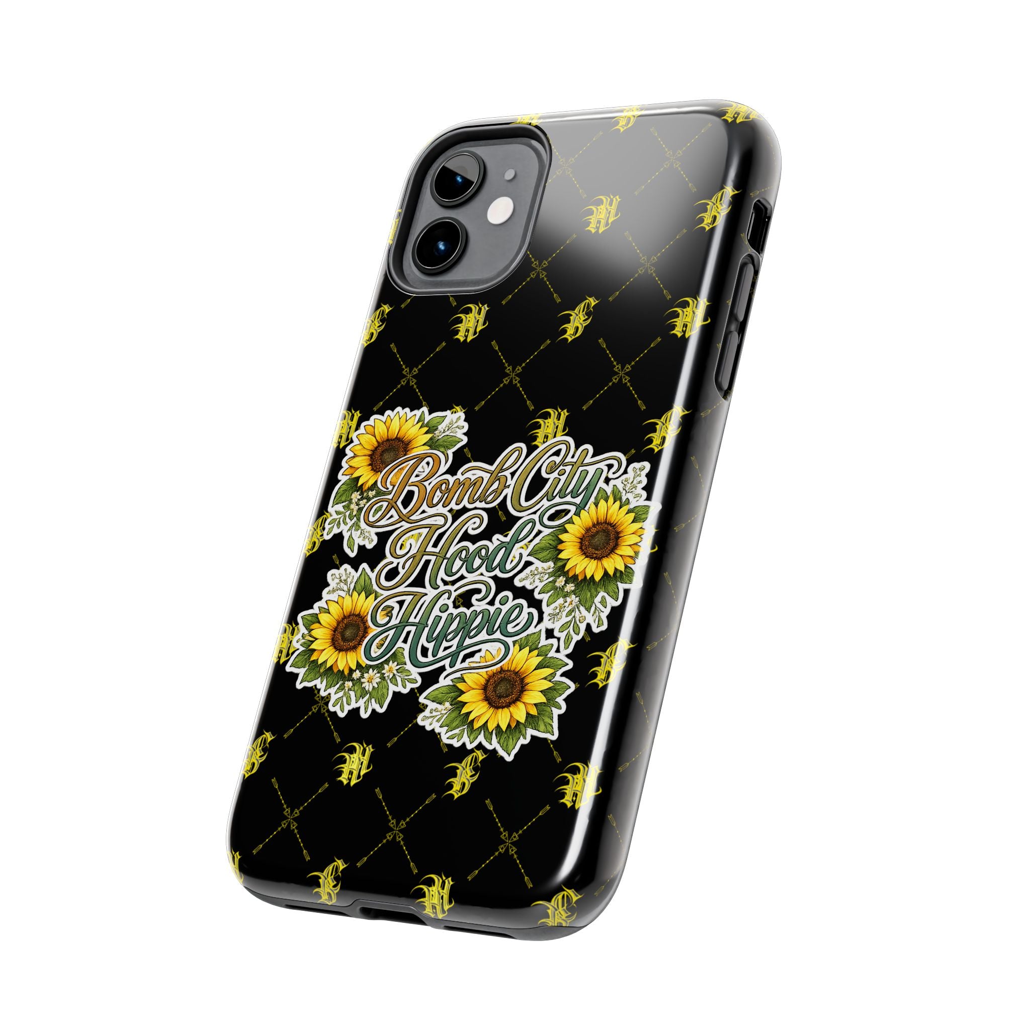 Tough Phone Case — "Bomb City Hood Hippie" Sunflower Protective Phone Cover