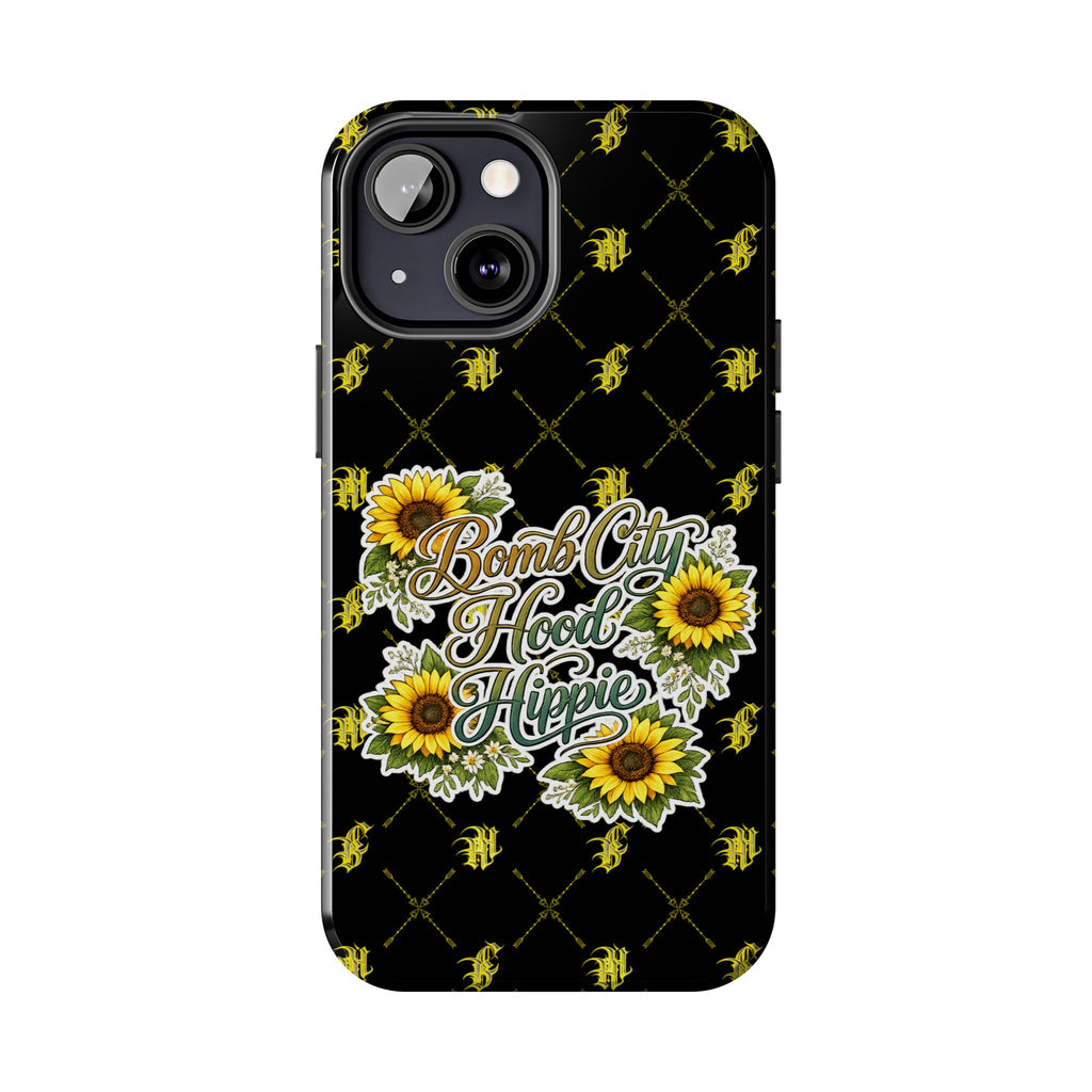 Tough Phone Case — "Bomb City Hood Hippie" Sunflower Protective Phone Cover