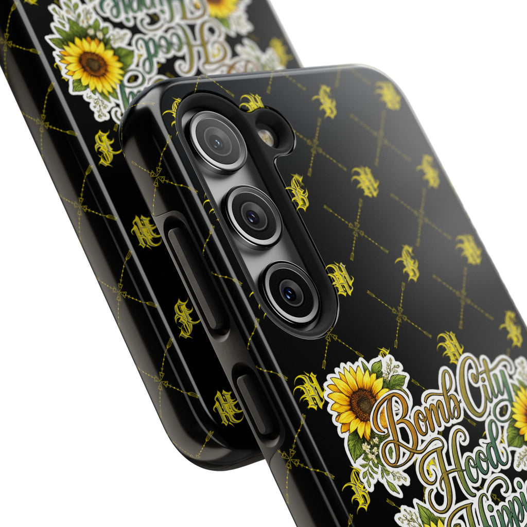 Tough Phone Case — "Bomb City Hood Hippie" Sunflower Protective Phone Cover