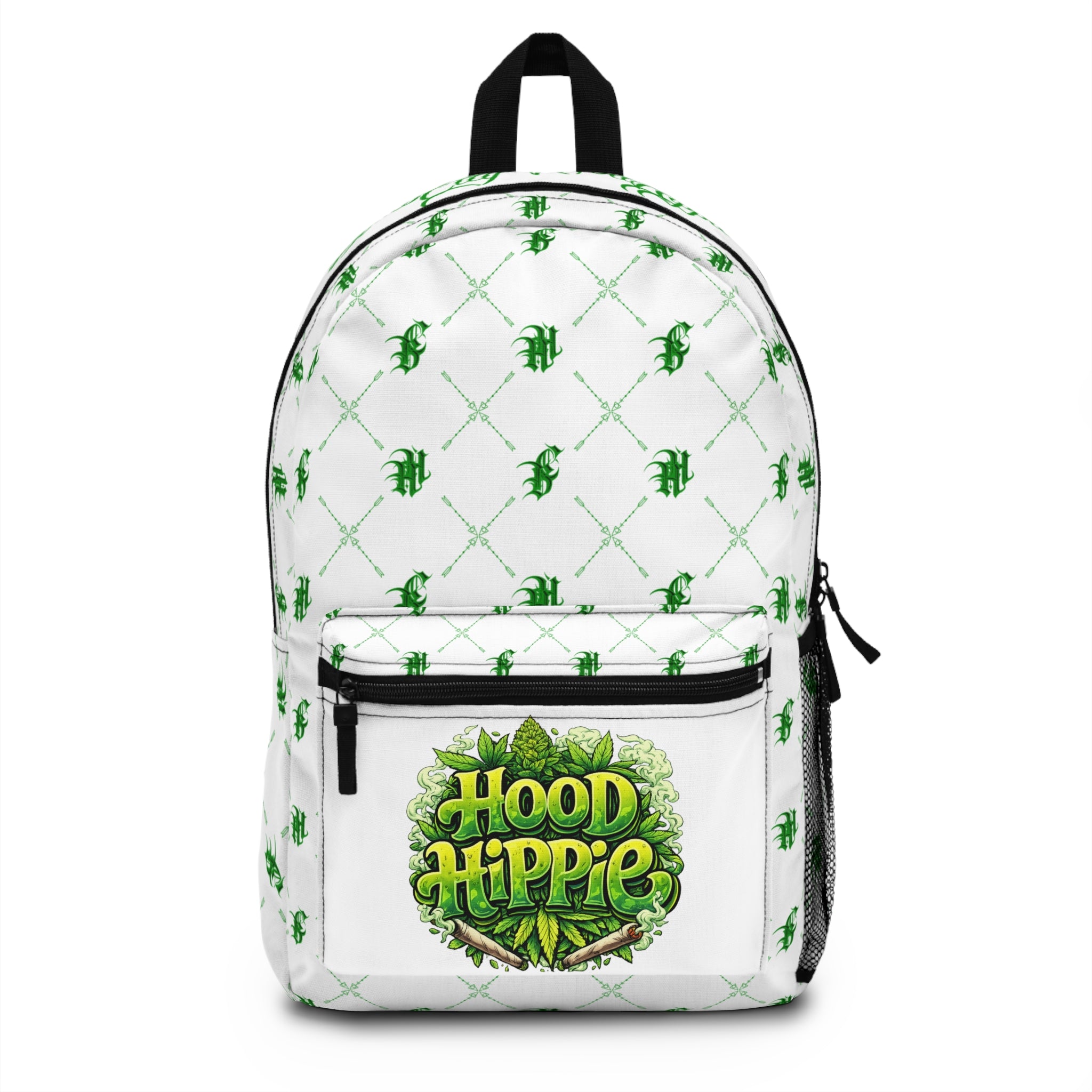 Bomb City Hood Hippie Green Pattern Backpack