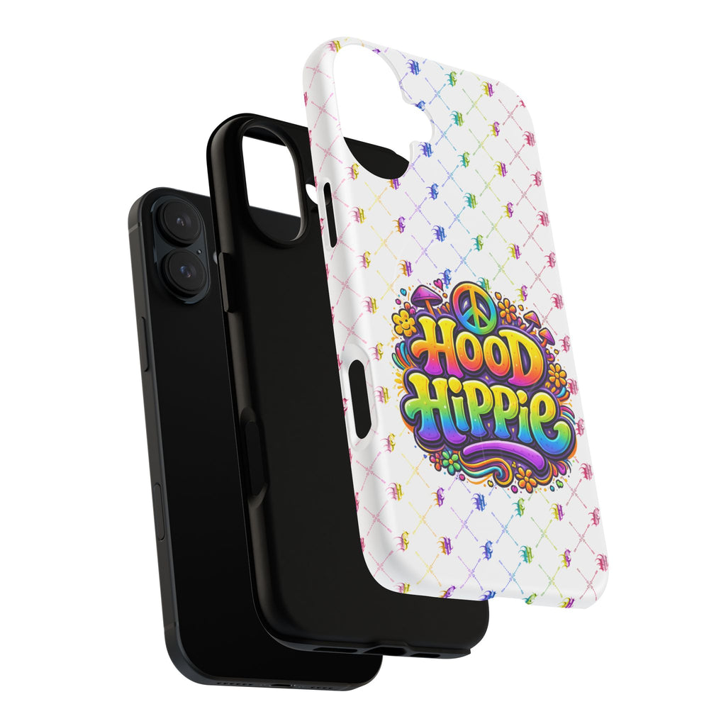 Hood Hippie Tough Magnetic Phone Case — Retro Peace Sign Floral iPhone Cover