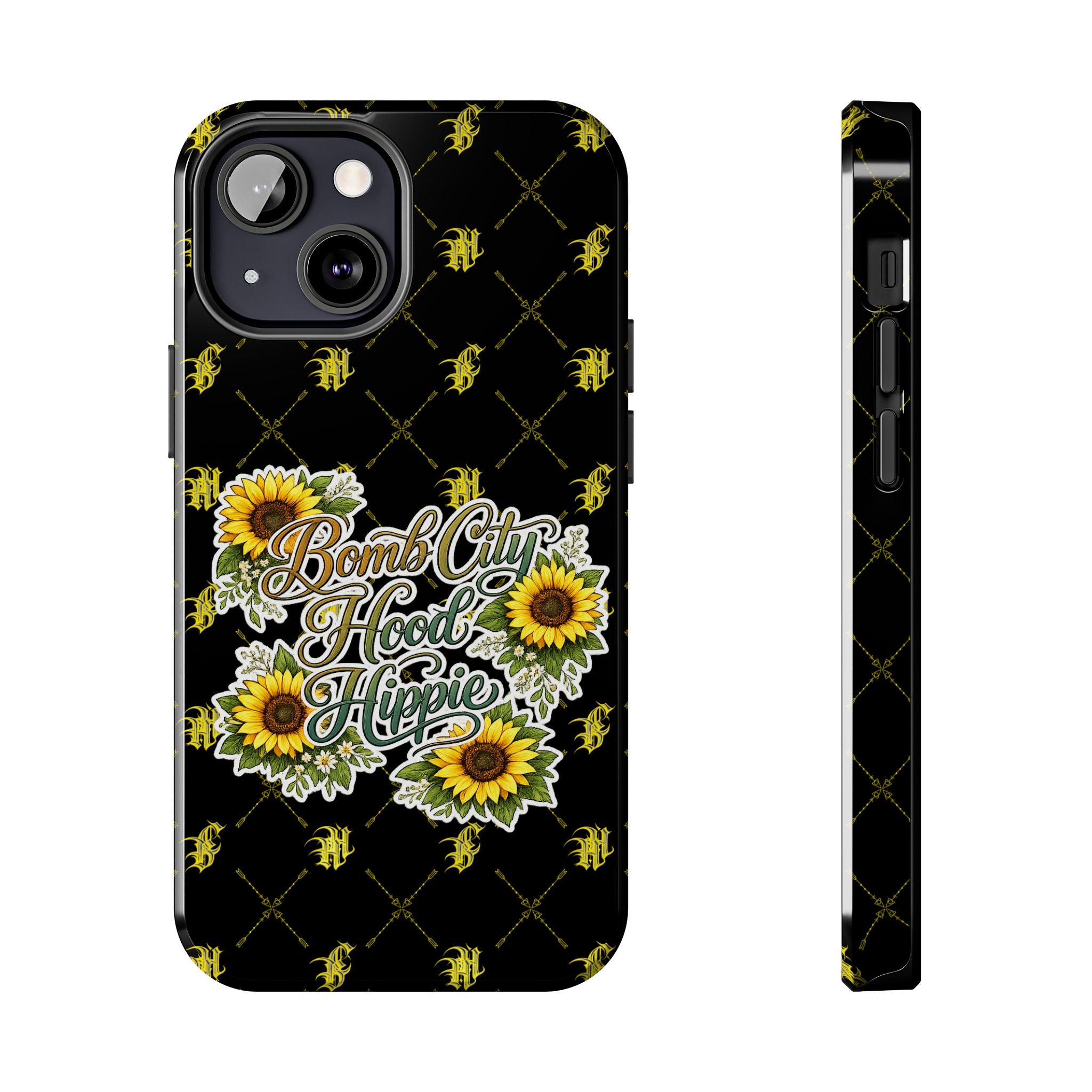 Tough Phone Case — "Bomb City Hood Hippie" Sunflower Protective Phone Cover