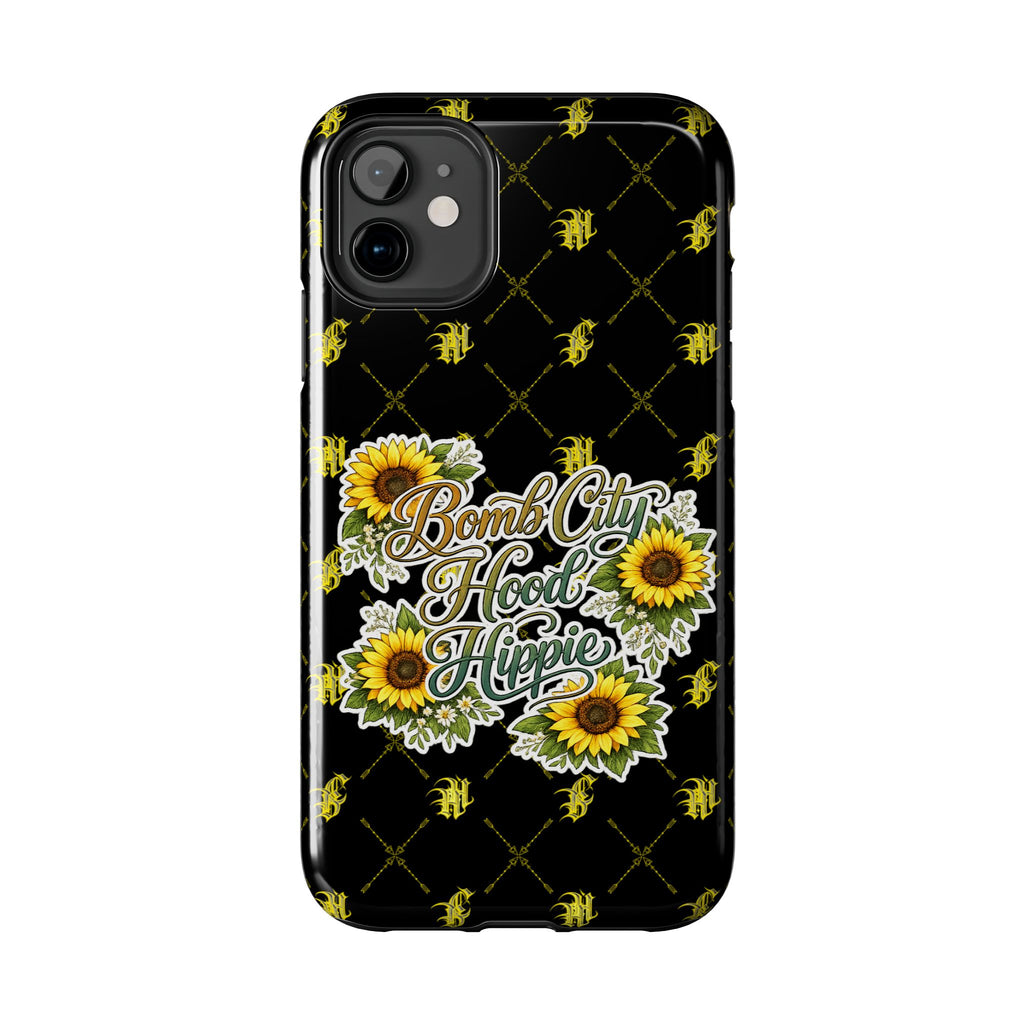 Tough Phone Case — "Bomb City Hood Hippie" Sunflower Protective Phone Cover