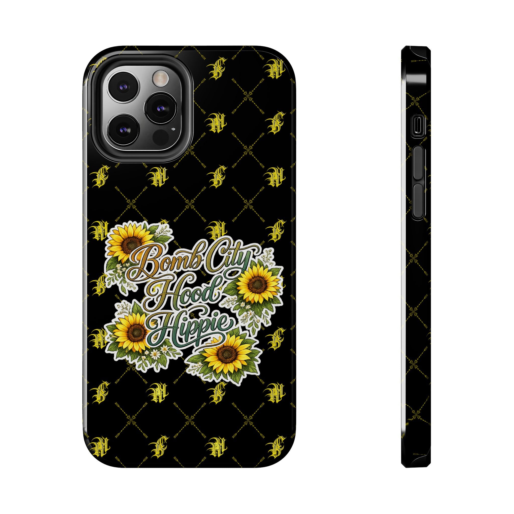 Tough Phone Case — "Bomb City Hood Hippie" Sunflower Protective Phone Cover