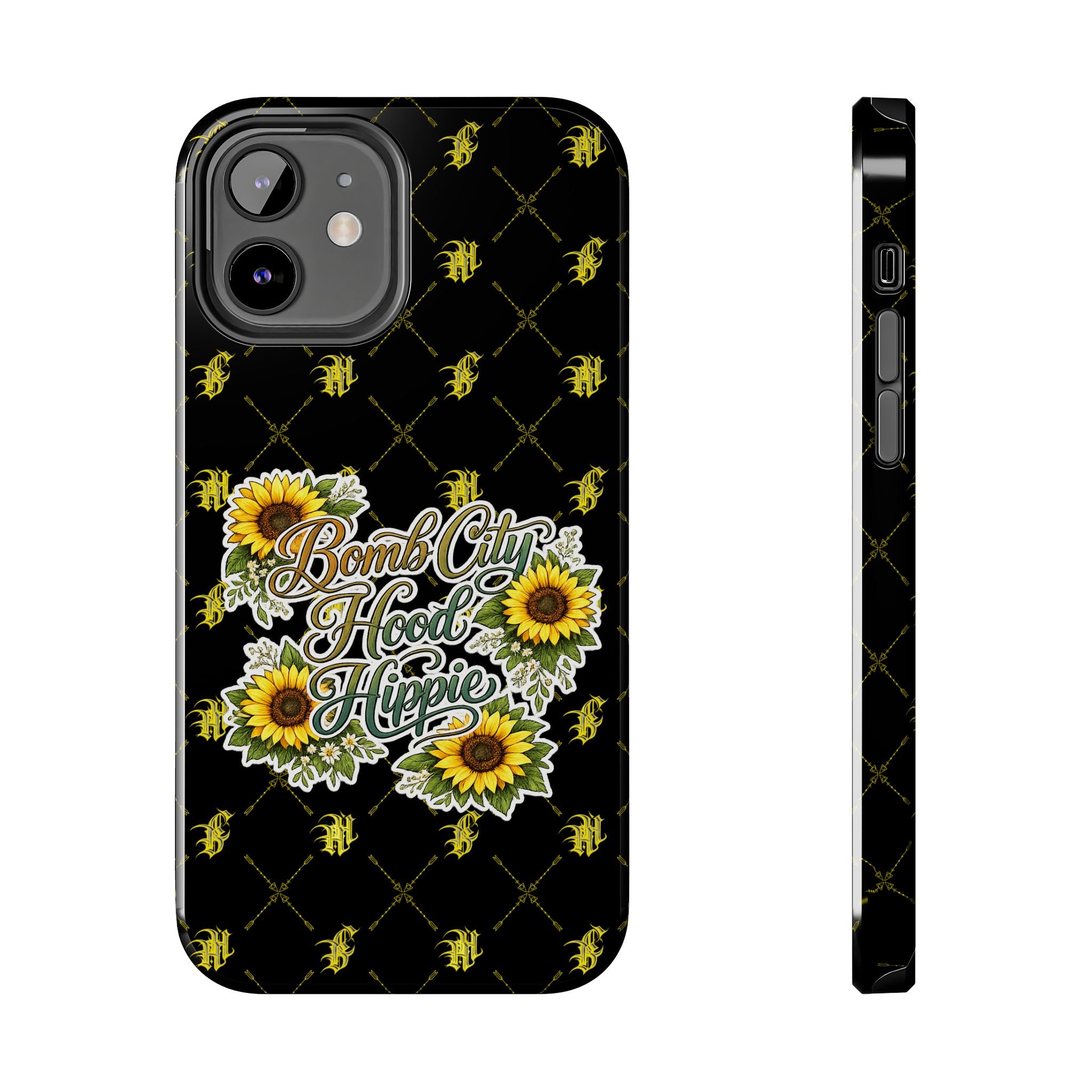 Tough Phone Case — "Bomb City Hood Hippie" Sunflower Protective Phone Cover