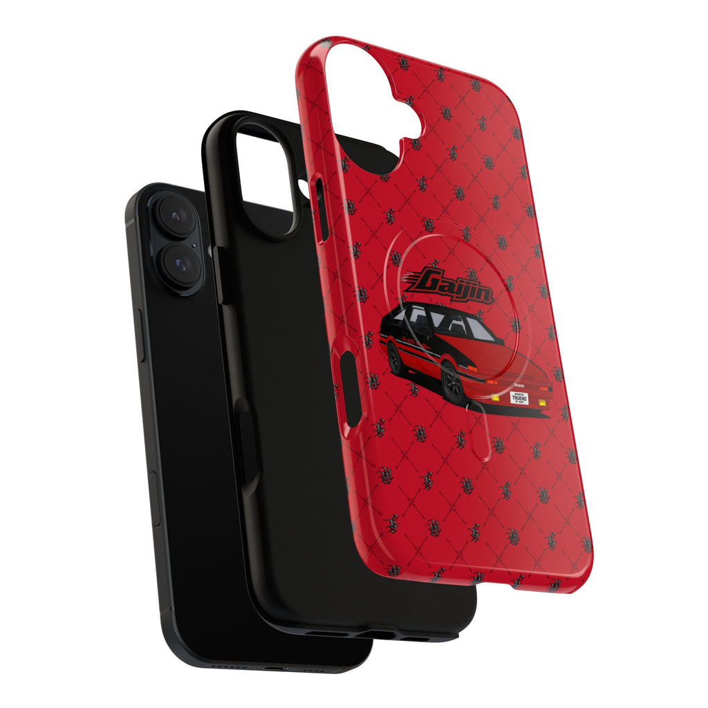 Red Retro Drift Car Tough Magnetic Phone Case — "Gajin" Graphic
