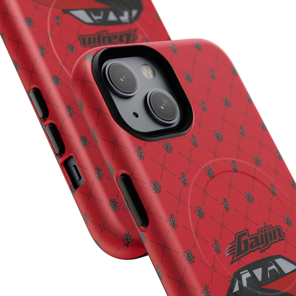 Red JDM Drift Car Magnetic Phone Case — 'Gaijin' Retro Racing Design