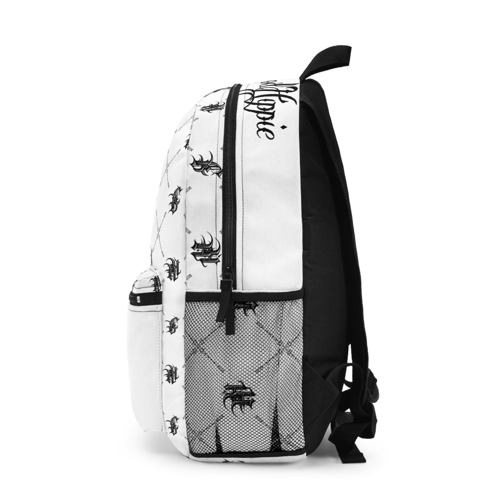 Bomb City Hood Hippie Scorpion Pattern Backpack — Monochrome Gothic Scorpion Print School & Travel Bag