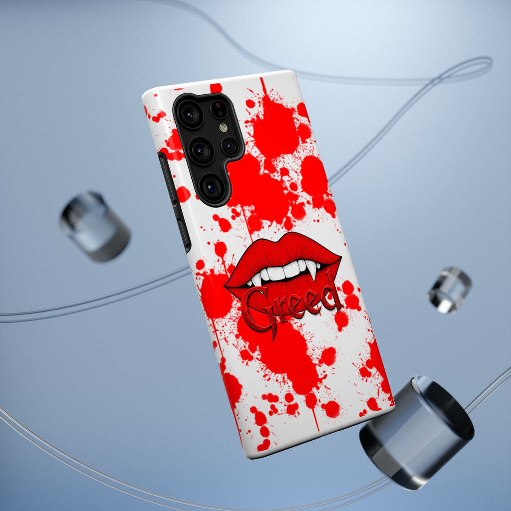 Vampire Lips Phone Case — Red Blood Splatter Impact-Resistant Case