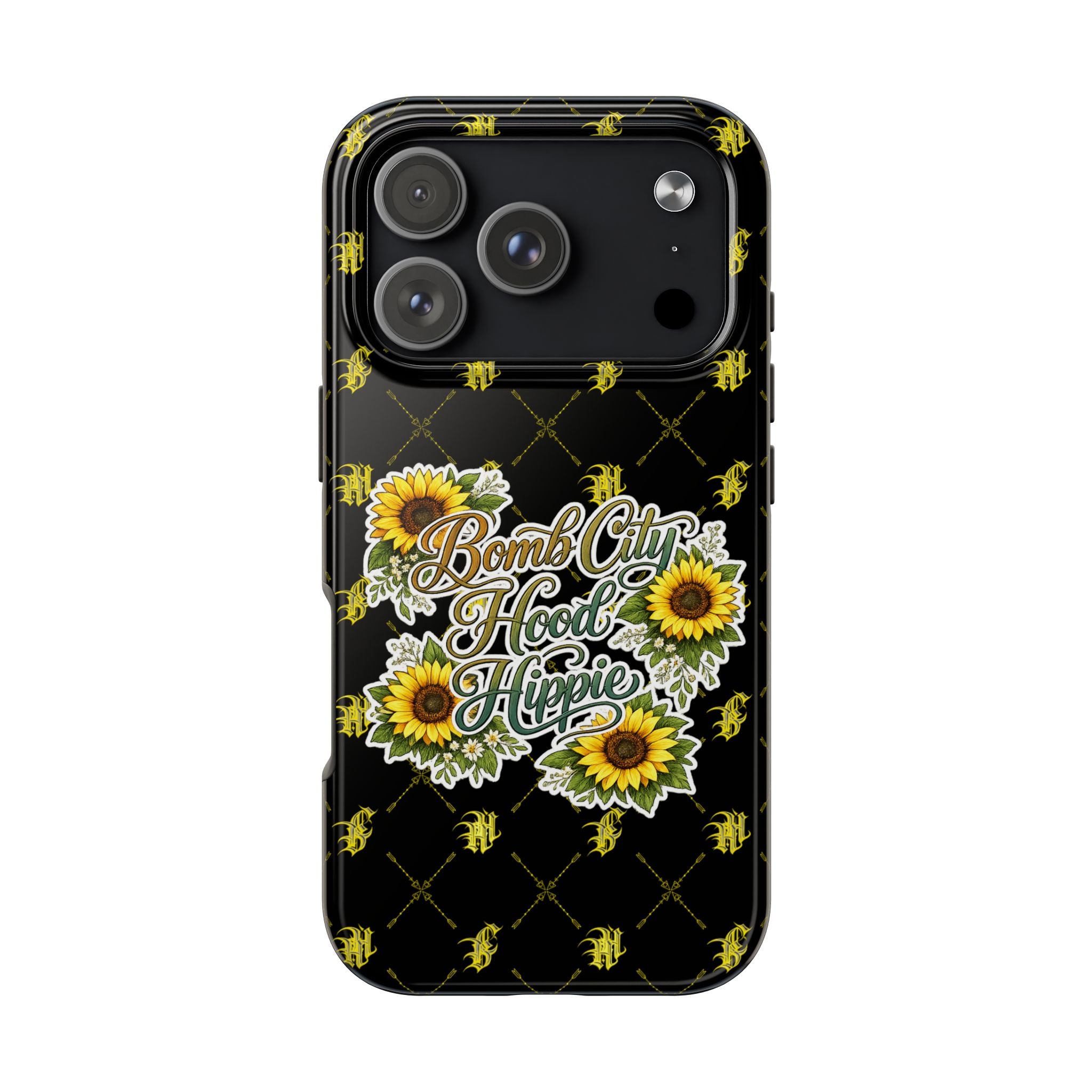 Tough Phone Case — "Bomb City Hood Hippie" Sunflower Protective Phone Cover