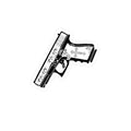 Pistol Kiss-Cut Vinyl Decal — Ornate Handgun Sticker for Laptops, Water Bottles & Windows