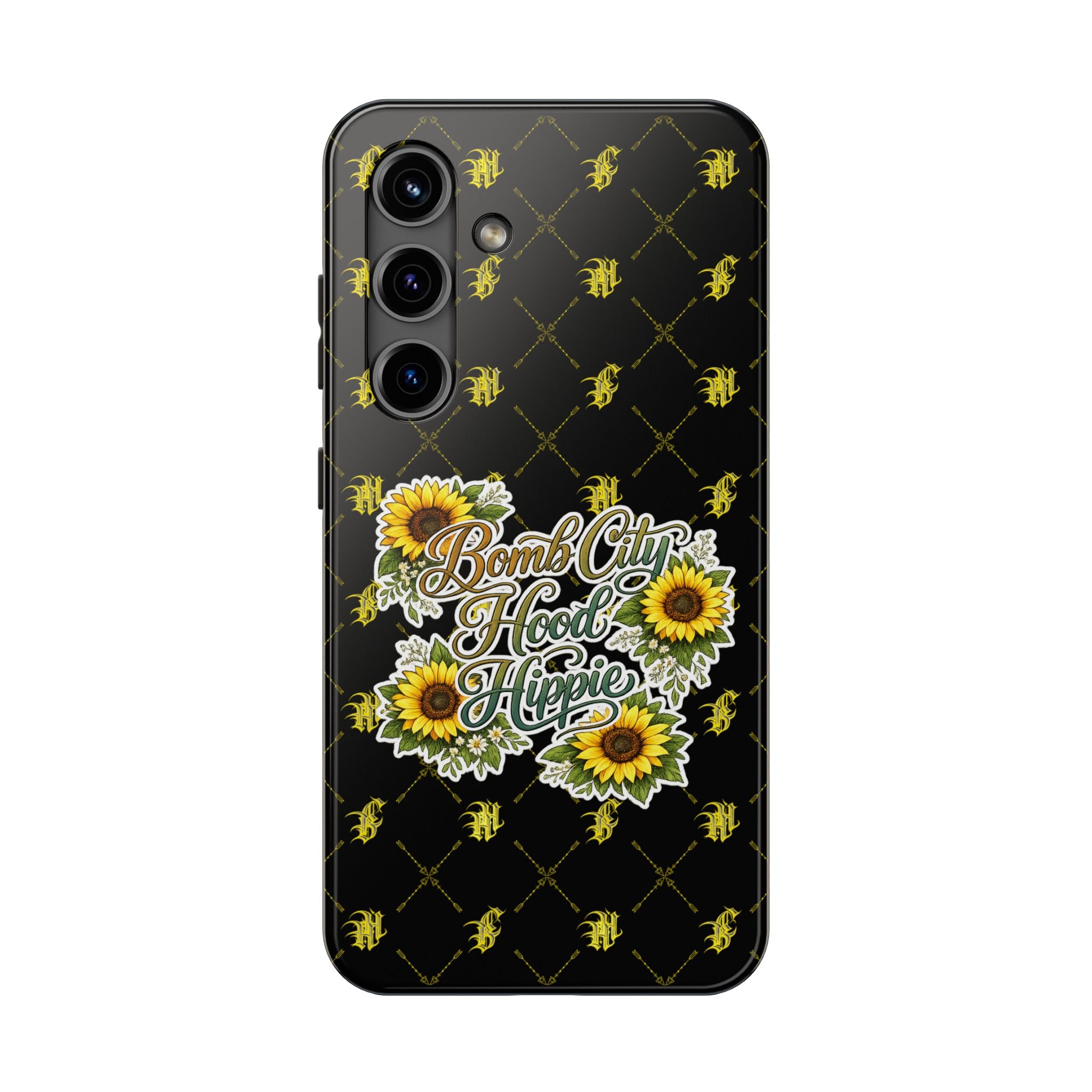 Tough Phone Case — "Bomb City Hood Hippie" Sunflower Protective Phone Cover