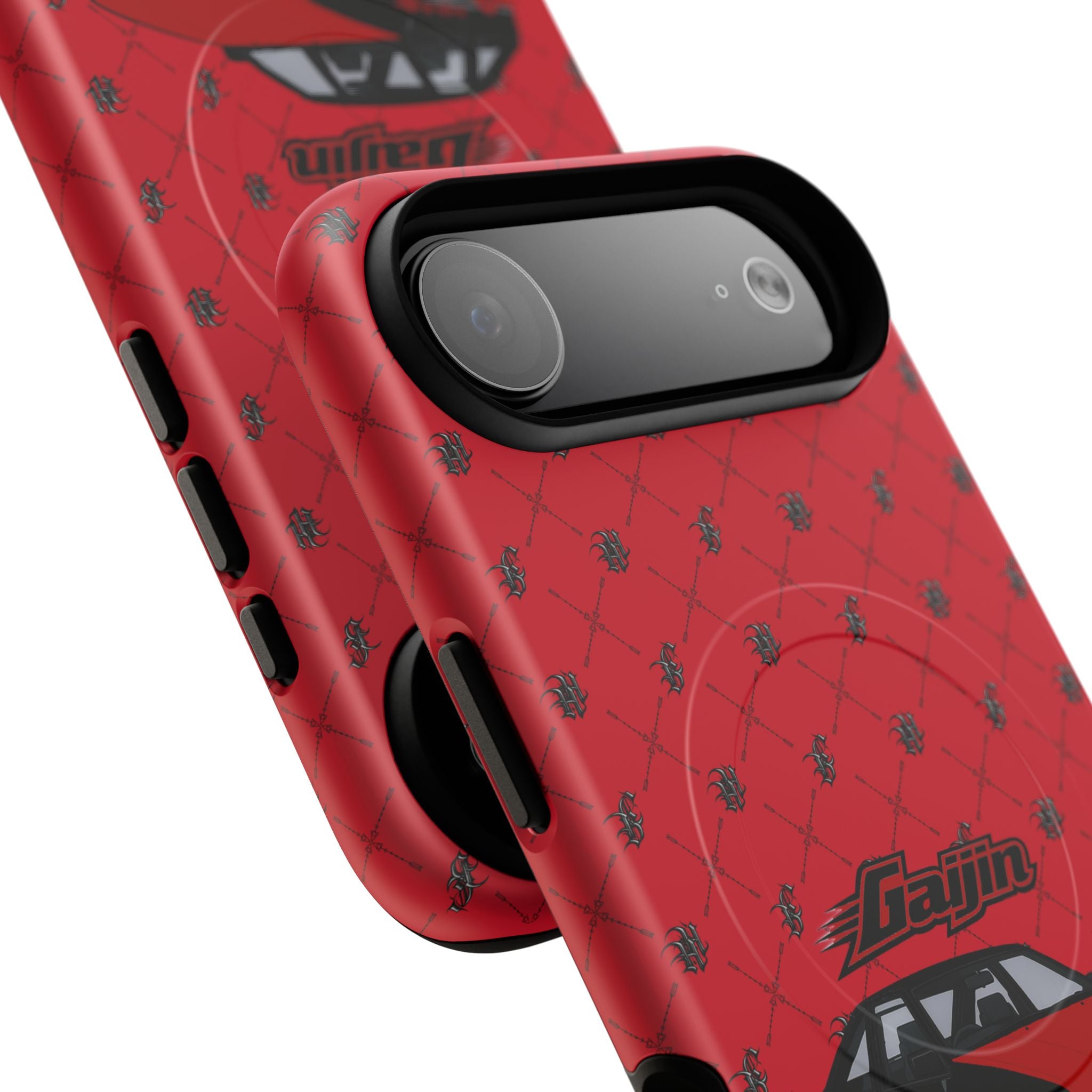 Red JDM Drift Car Magnetic Phone Case — 'Gaijin' Retro Racing Design