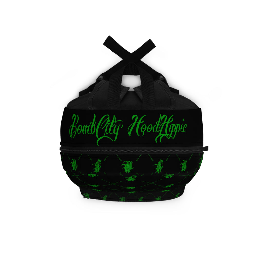 Bomb City Hood Hippie Backpack — Green Leaf