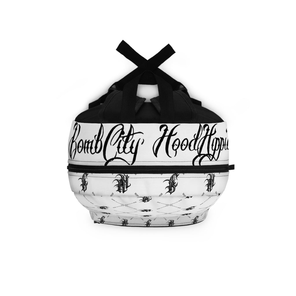 Bomb City Hood Hippie Scorpion Pattern Backpack — Monochrome Gothic Scorpion Print School & Travel Bag