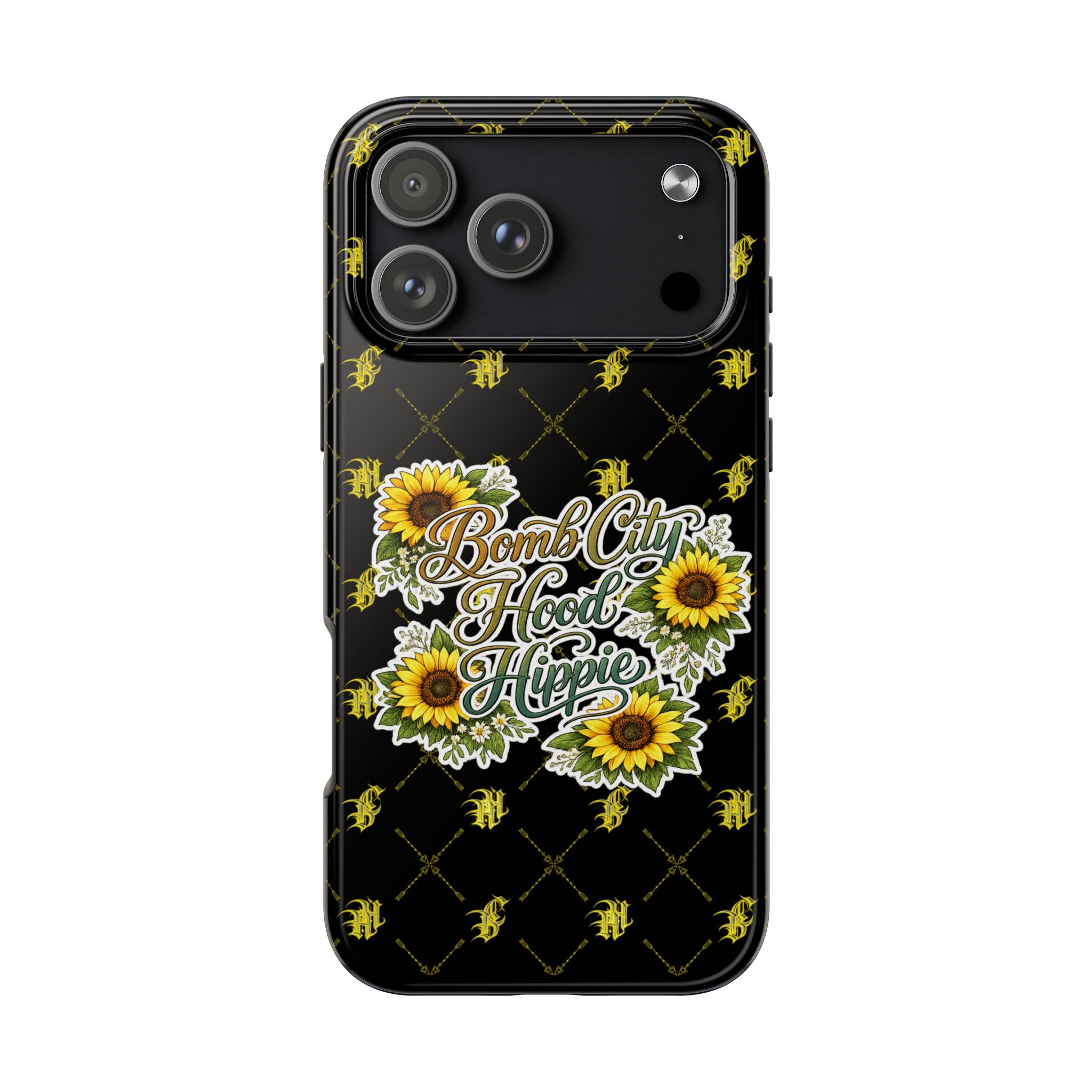Tough Phone Case — "Bomb City Hood Hippie" Sunflower Protective Phone Cover