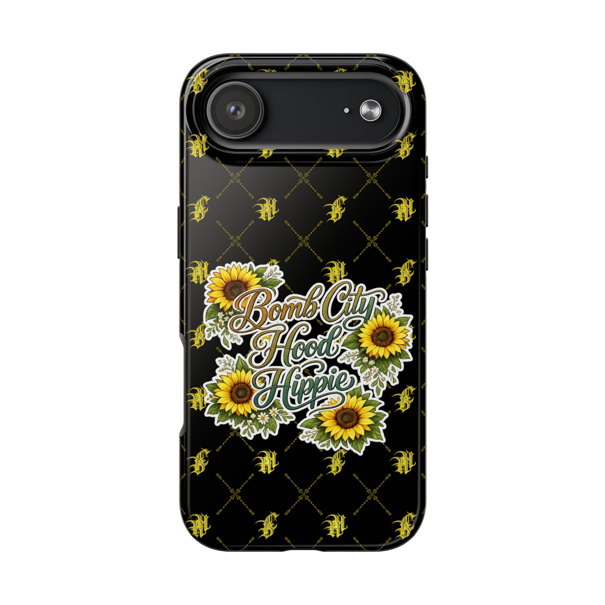 Tough Phone Case — "Bomb City Hood Hippie" Sunflower Protective Phone Cover