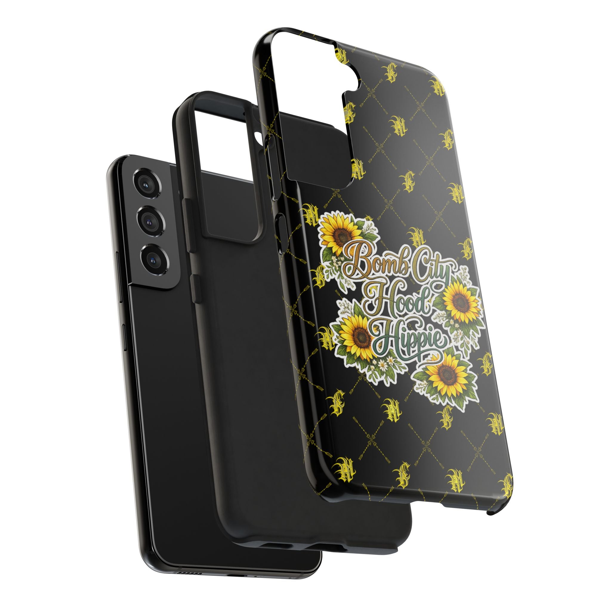 Tough Phone Case — "Bomb City Hood Hippie" Sunflower Protective Phone Cover