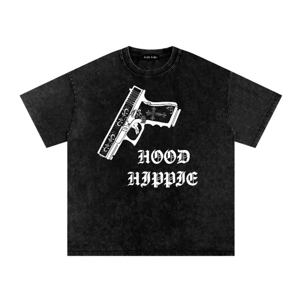 Snow Washed Oversized Cotton T-Shirt